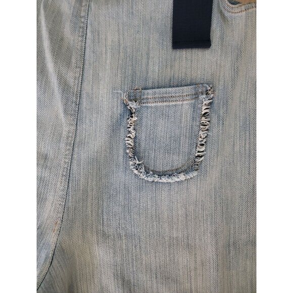 Rose Republic Wide Leg Denim Overalls With Frayed Pockets Women's Sz M - Picture 3 of 8